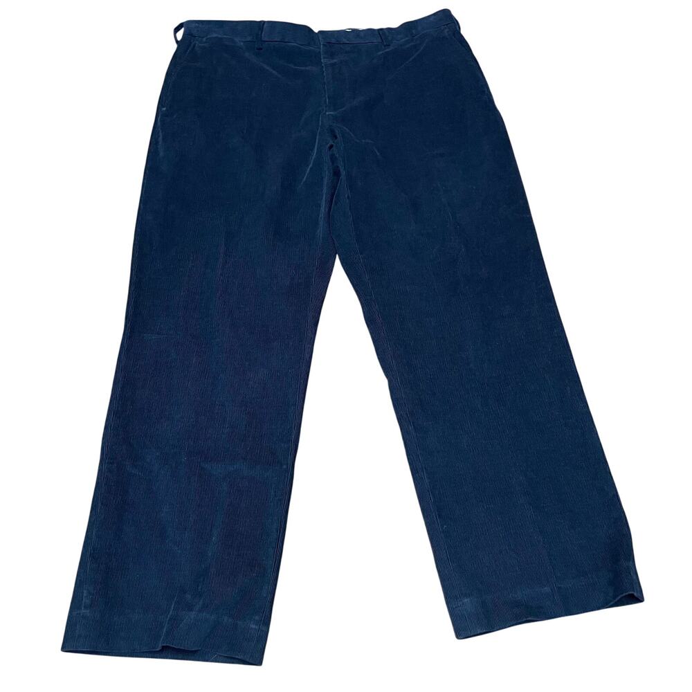 Lands End Mens Navy Blue Corduroy Pants Traditional Fit Classic Trousers 37Wx29L